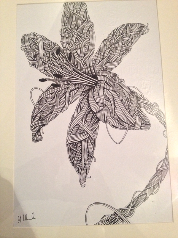 600x800 Flower Pen Drawing On Behance - Flower Pen Drawing