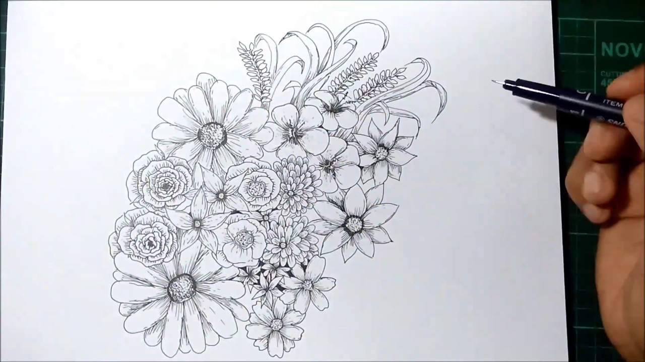 1280x720 How To Doodle Drawing Flowers - Flower Pen Drawing