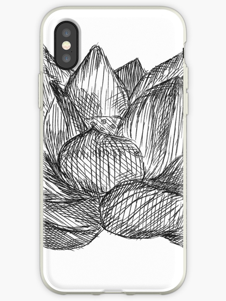 750x1000 Lotus Flower Pen Drawing Iphone Cases Covers - Flower Pen Drawing