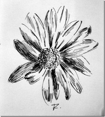 434x484 Flower Pen Design Rose Welty Art Studio March Tattoos - Flower Pen Drawing