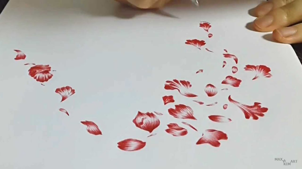 1280x720 flying petals - Flower Petals Drawing