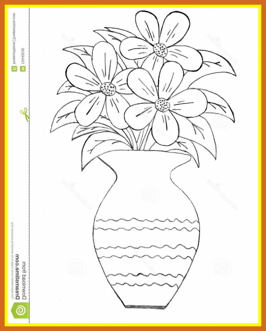 Flower Pot Drawing at PaintingValley.com | Explore collection of Flower