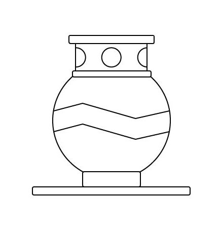 436x466 Free Easy Quick Step - Flower Pot Drawing