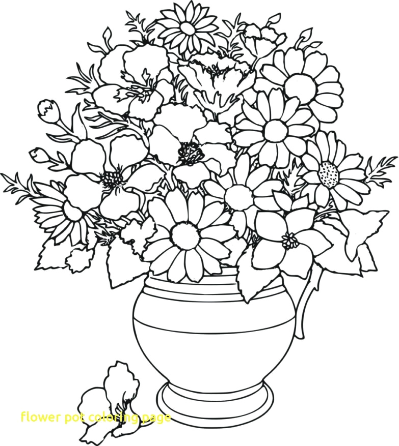 783x877 flower pot drawing easy lovely flower pot coloring for kids - Flower Pot Drawing For Kid