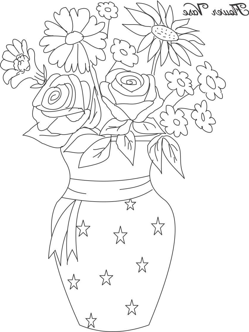 843x1125 Flower Pots Drawing Design - Flower Pot Drawing For Kid