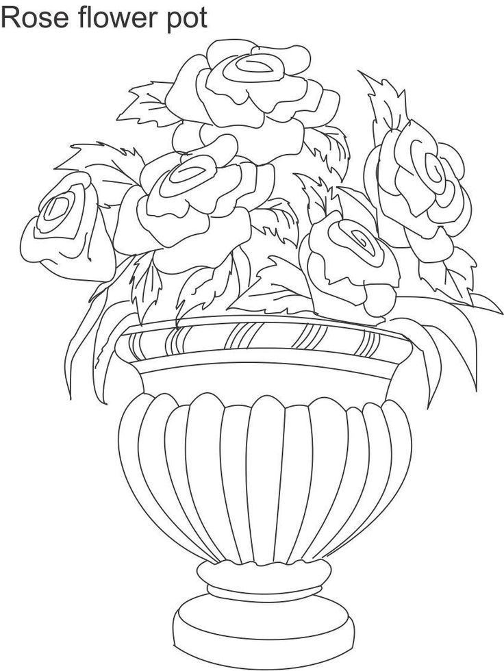 736x980 Gallery Flowerpot Drawing Designs - Flower Pot Drawing For Kid