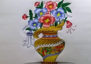 300x210 flower pots drawing colourful images drawing flower pot learning - Flower Pot Drawing Images