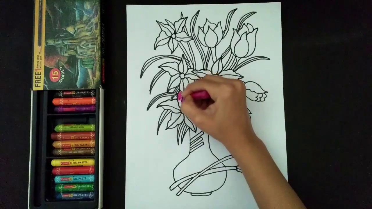 1280x720 how to draw and colour a beautiful flower pot flower pot drawing - Flower Pot Drawing Images
