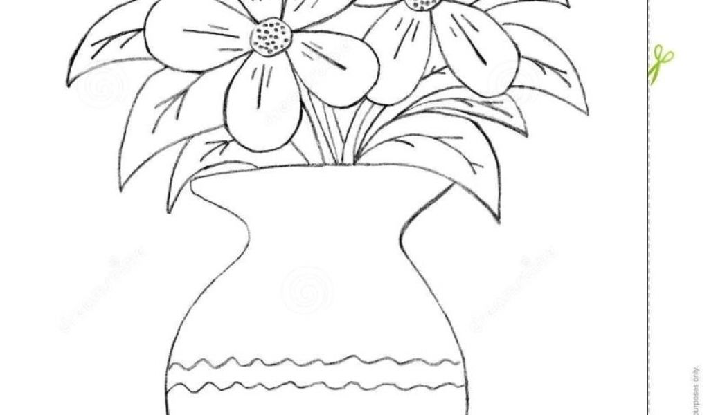1024x600 drawing of flowers in pot draw the flower vase vase flower vases - Flower Pot Drawing Images