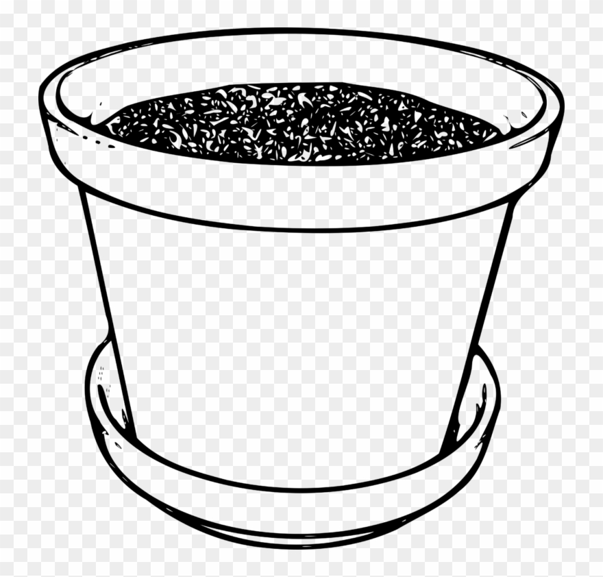 880x842 Flower Pot Clip Art - Flower Pot Line Drawing