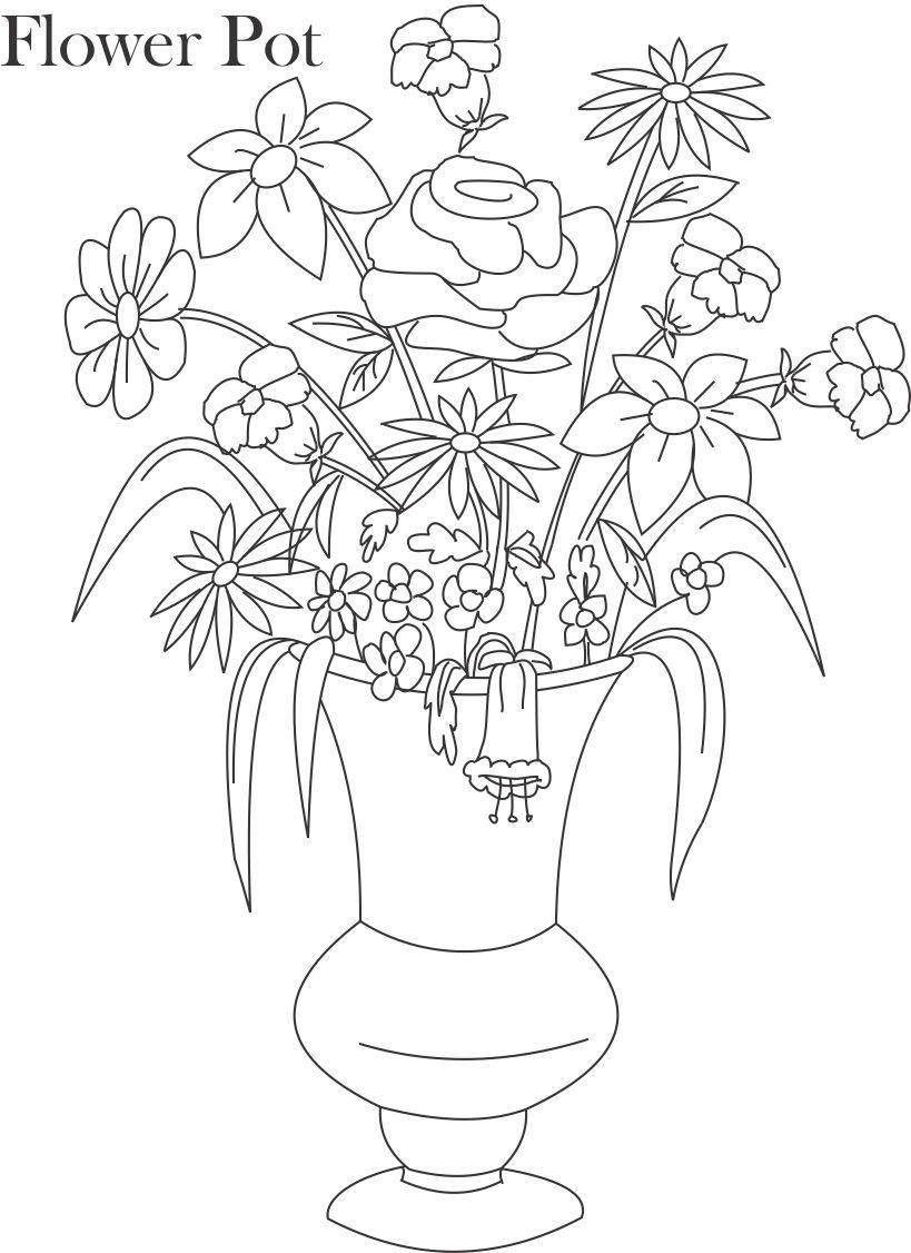 Flower Pot Line Drawing at Explore collection of