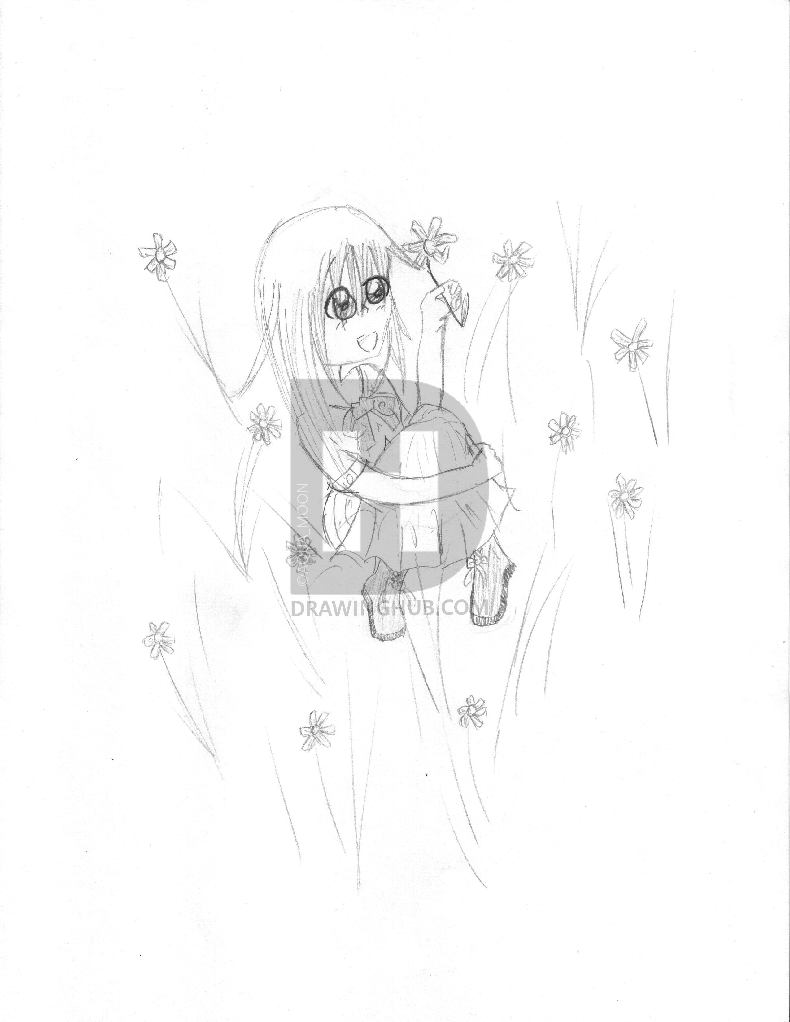 2551x3299 Flower Power Drawing - Flower Power Drawing