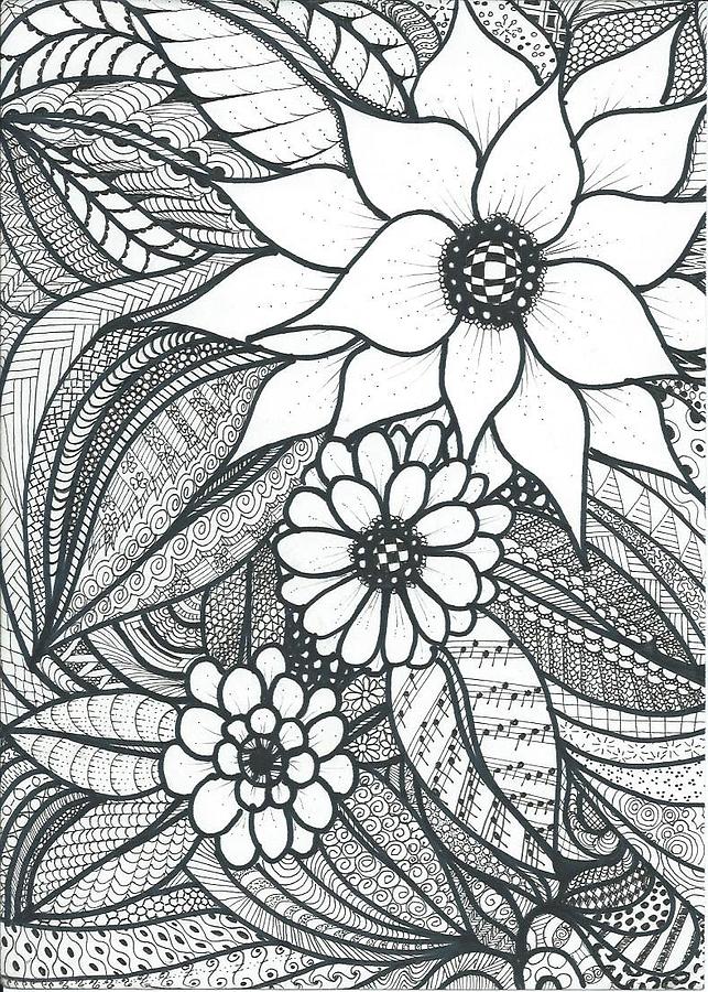 643x900 Flower Power Drawing - Flower Power Drawing