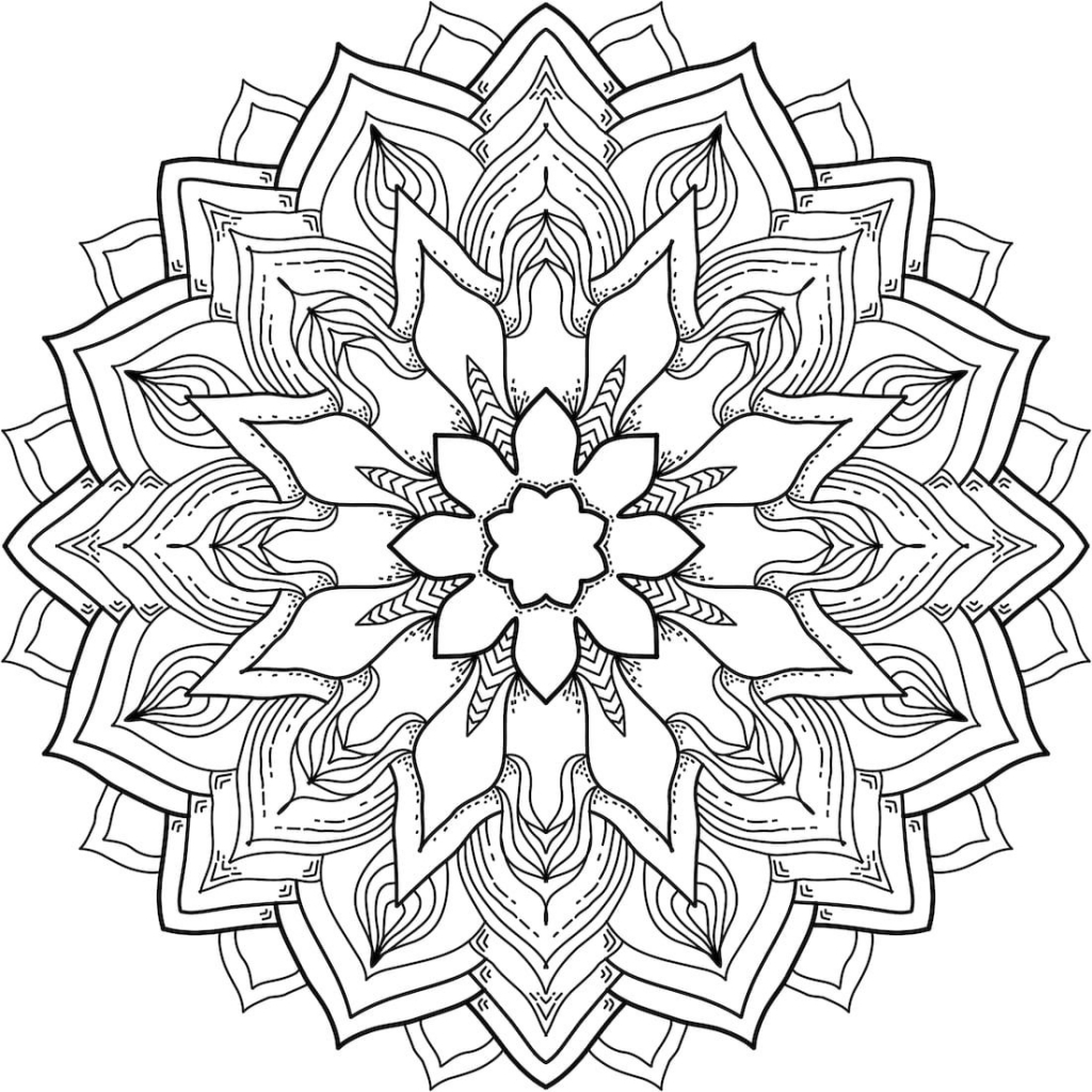 1024x1024 Free Printable Mandala Coloring Pages Flower Power - Flower Power Drawing