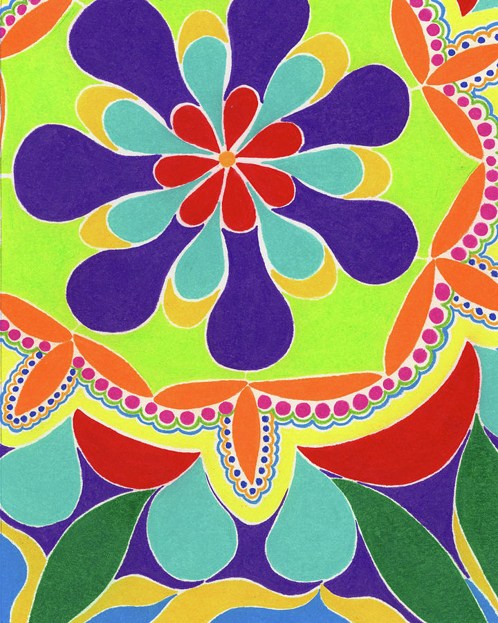 720x900 Flower Power Drawing - Flower Power Drawing