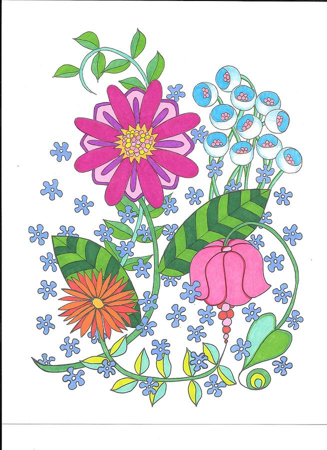 654x900 Flower Power Drawing - Flower Power Drawing