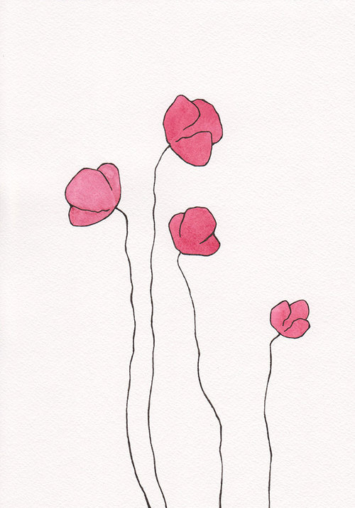 500x714 Minimalist Flowers Wall Art Discovered - Flower Roots Drawing