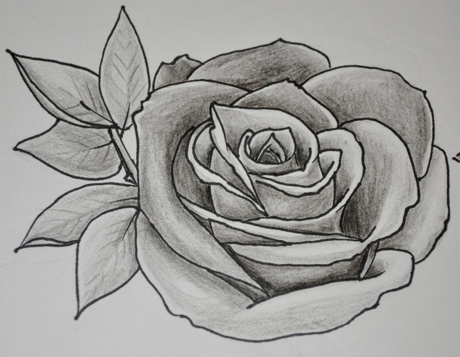 1600x1244 Dongetrabi Black And White Shaded Flower Drawing Images - Flower Shading Drawing