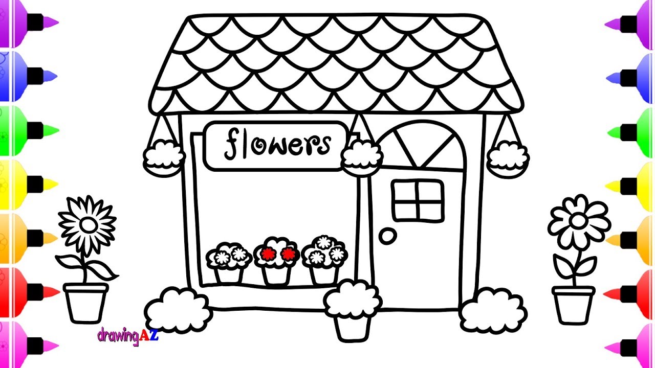 Flower Shop Drawing at Explore collection of