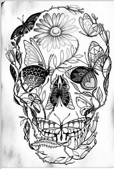 236x347 Best Sugar Skull Drawings Images Drawings, Mexican Skulls - Flower Skull Drawing