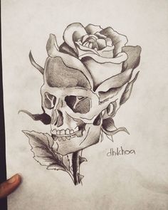 Flower Skull Drawing at PaintingValley.com | Explore collection of ...