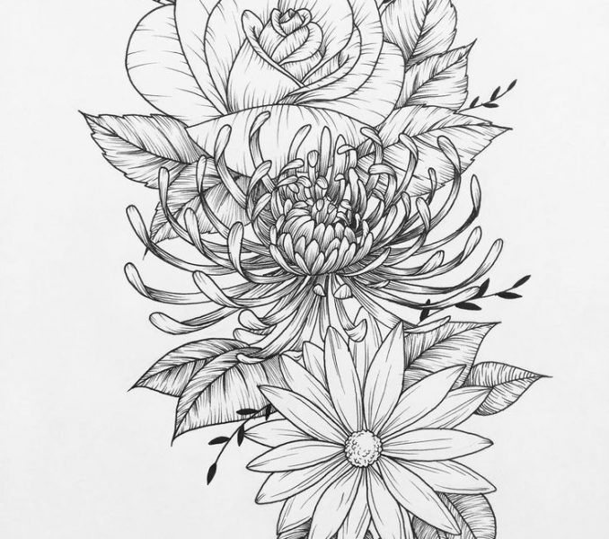 678x600 Flower Tattoo Drawing Gallery Flower Tattoo Drawings Drawing Art - Flower Tattoo Drawings