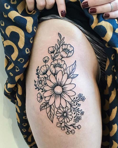 496x620 Beautiful Flower Tattoo Ideas For Women Stayglam - Flower Tattoo Drawings