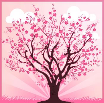 350x345 How To Draw How To Draw A Cherry Tree - Flower Tree Drawing