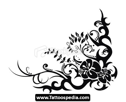 440x357 Hawaiian Tribal Flowers - Flower Tribal Drawing