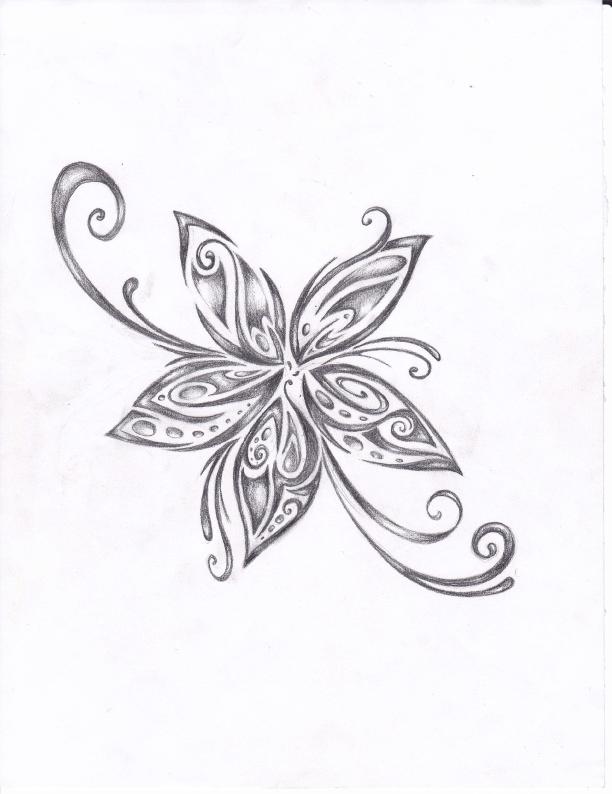 612x794 Tribal Flower Tattoo Design - Flower Tribal Drawing