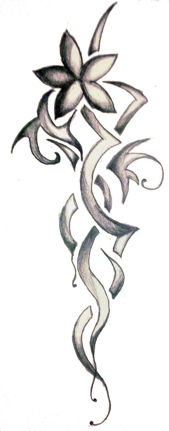 560x1426 Tribal Flower Tattoo Drawings Lotus Tattoos Flower Tattoos - Flower Tribal Drawing