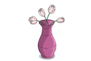 300x200 How To Draw Flowers In A Vase - Flower Vase Drawing