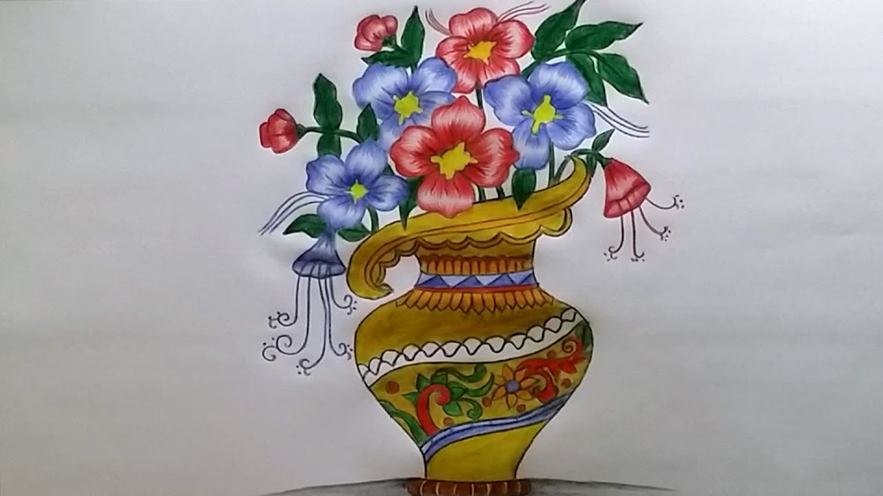 Featured image of post Beautiful Flower Vase Drawing Designs - Diy flower vases { decorative vase tutorials}.