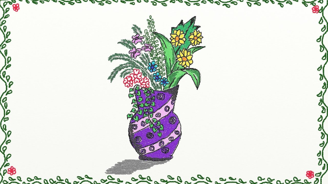 1280x720 Vase Drawing Flower Drawing A Simple Flower Vase How To Draw - Flower Vase Drawing