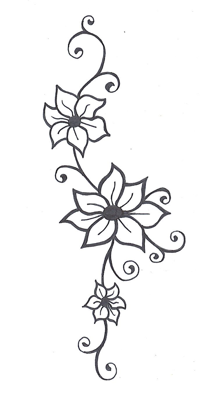 690x1366 Flower Vine Drawings Images Pictures - Flower Vine Drawing