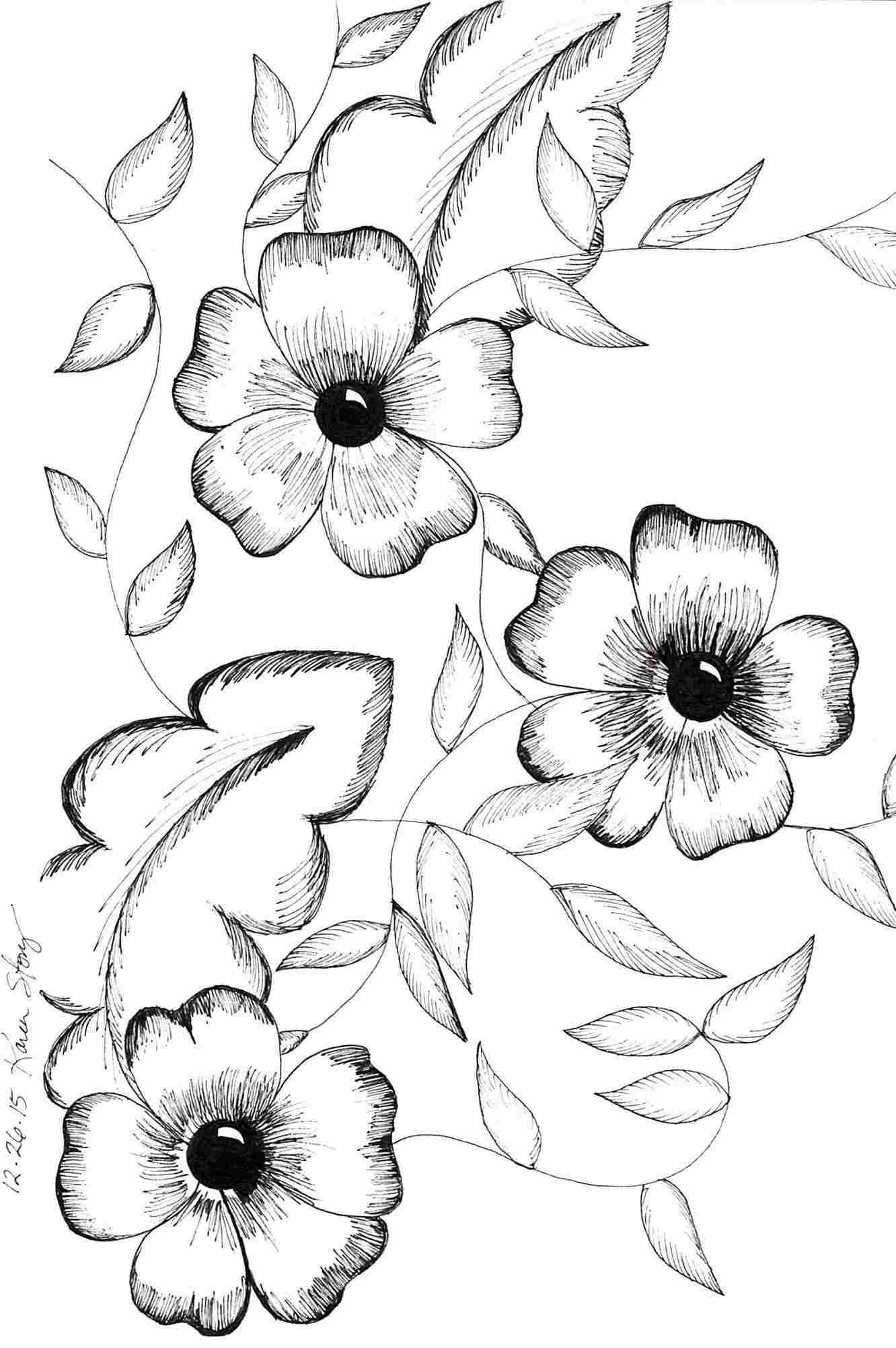 Flower Vine Drawing at Explore collection of