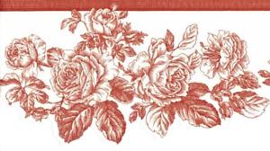 300x168 Red Line Drawing Rose Toile Off White Roses Flower Wallpaper - Flower Wallpaper Drawing