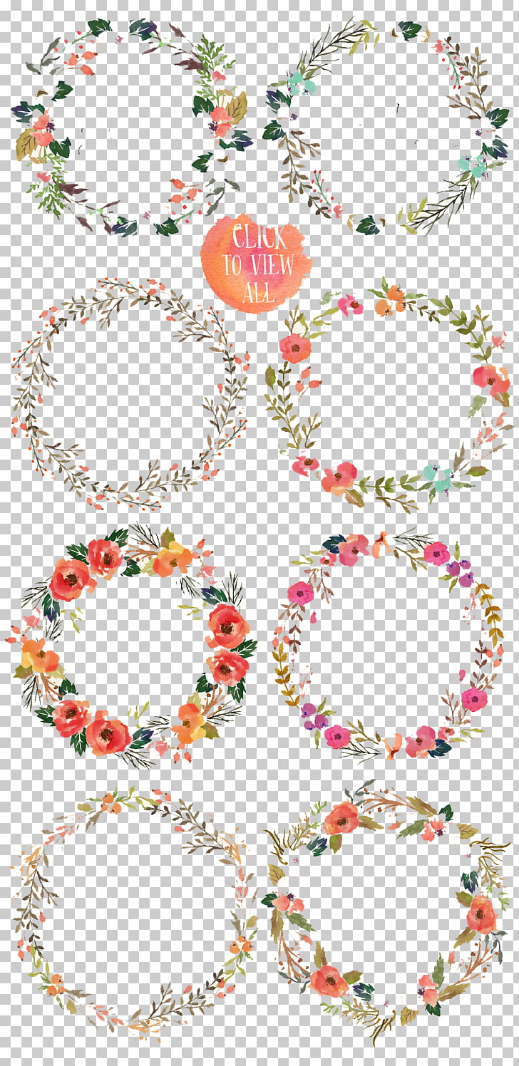 728x1496 Flower Watercolor Painting Drawing Color Flower, Assorted Color - Flower Wreath Drawing