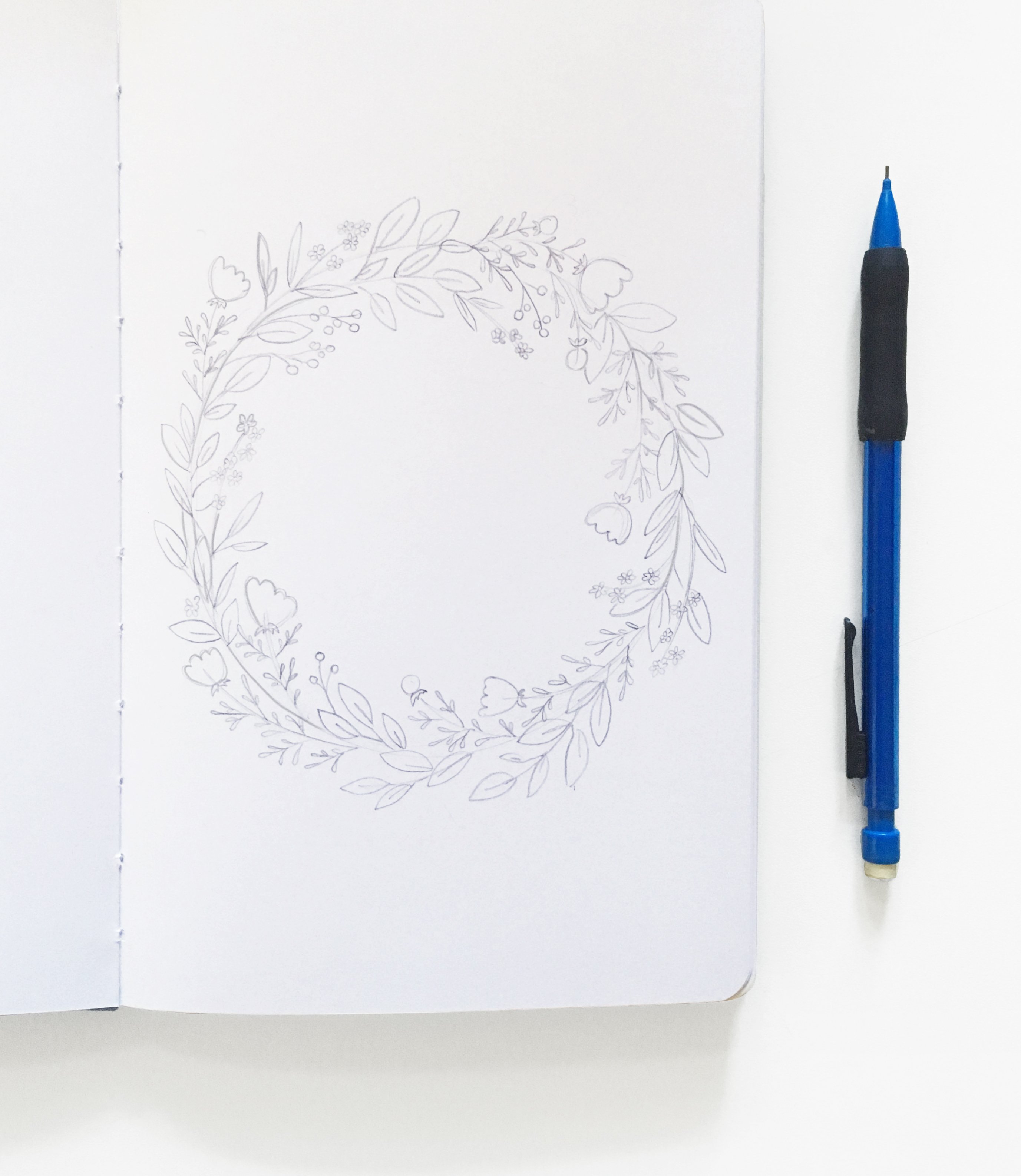 2754x3173 How To Paint A Floral Wreath Archer And Olive - Flower Wreath Drawing