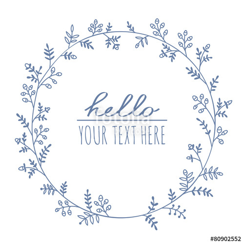 500x500 Pretty Hand Drawn Flowers - Flower Wreath Drawing