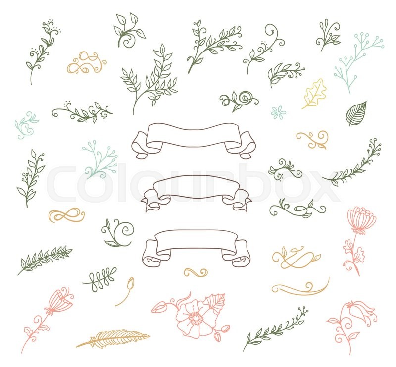 800x741 Wreaths, Flowers, Ribbons, Stock Vector Colourbox - Flower Wreath Drawing