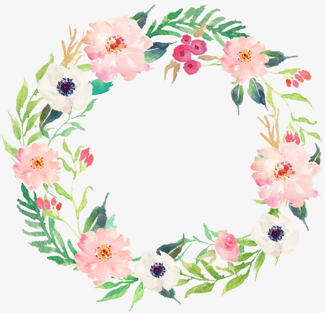 650x627 Drawing Circular Wreath Round, Flower, Watercolor Png Image - Flower Wreath Drawing