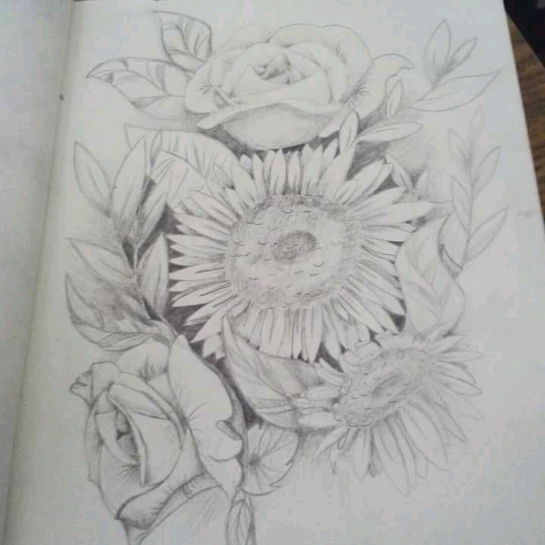 1080x1080 Sammyt Flower Drawing For A Tat - Flowers Drawing Pictures Pencil
