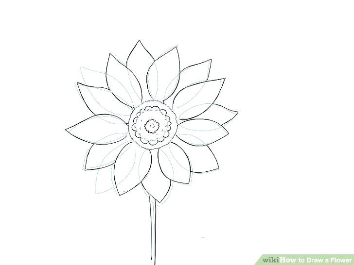 728x546 How To Draw Flowers For Kids How To Draw A Flower Step - Flowers For Kids Drawing