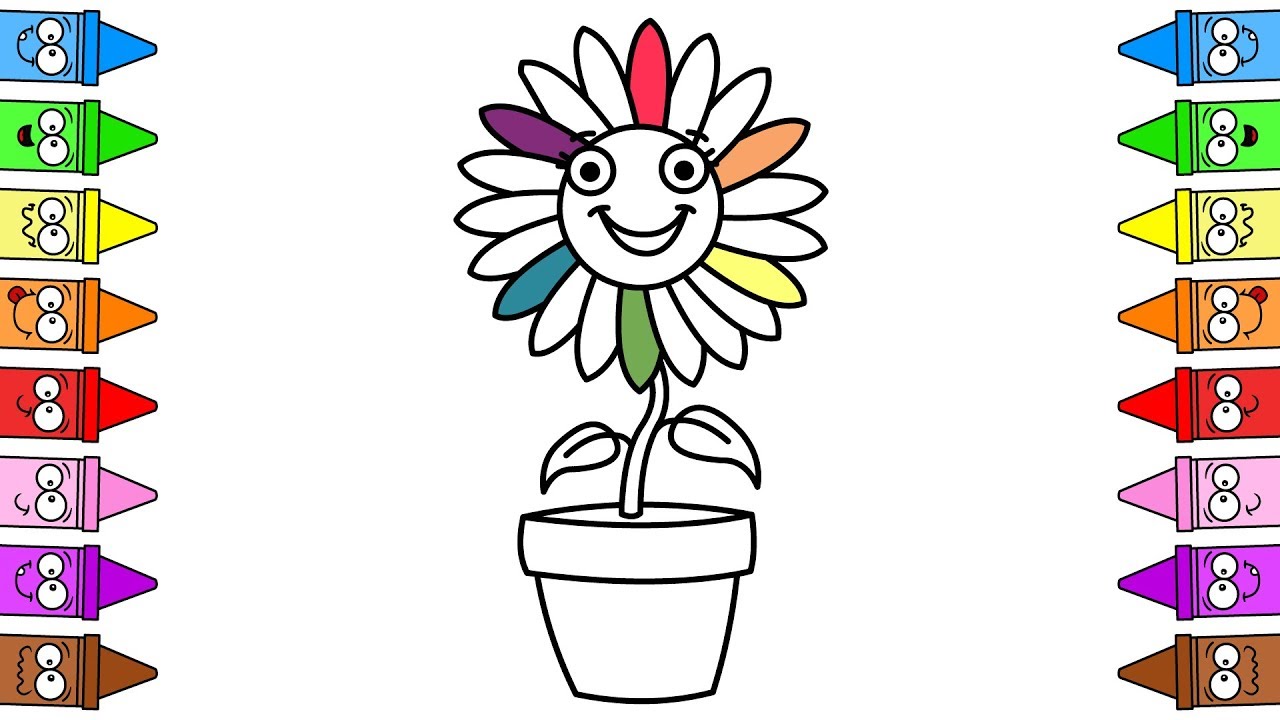 1280x720 Drawing Flowers For Kids Drawing Flowers Step - Flowers For Kids Drawing