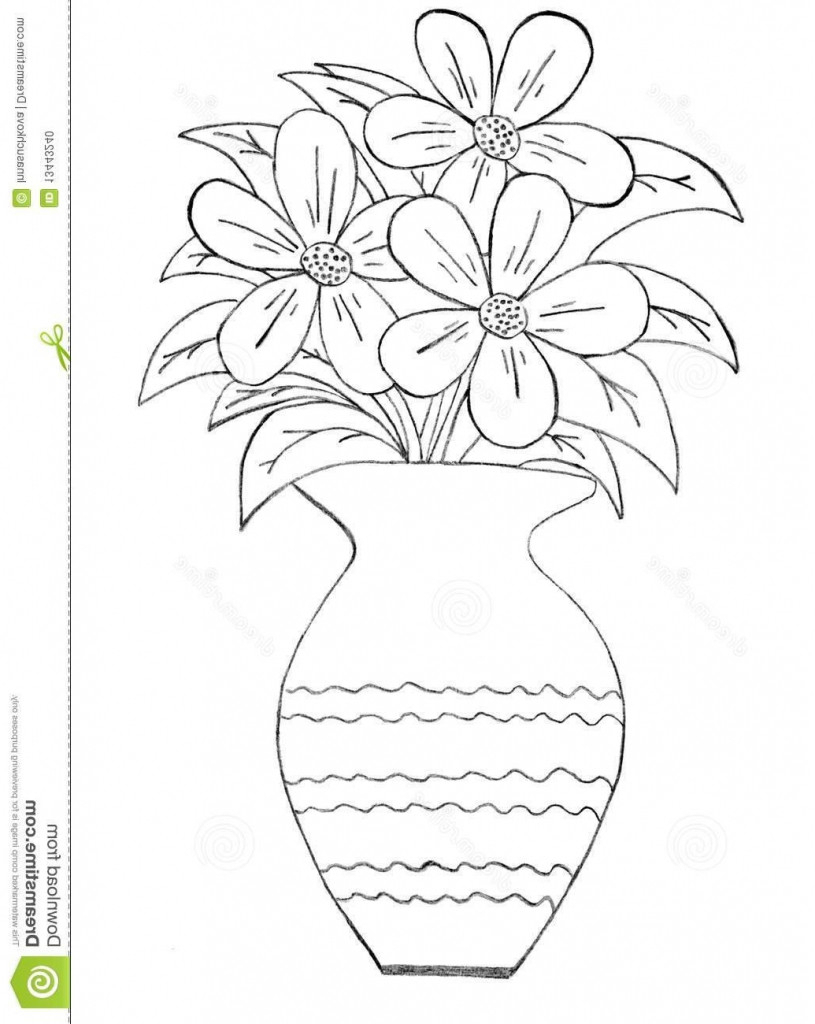815x1024 Drawing For Kids Flowers How To Draw A Beautiful Flower Vase - Flowers For Kids Drawing