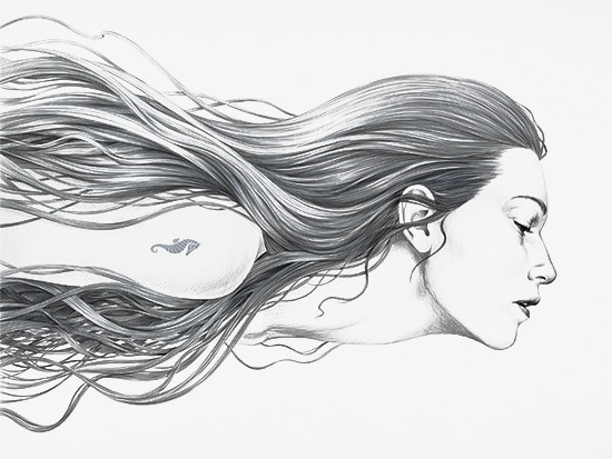 Flowing Hair Drawing at PaintingValley.com | Explore collection of