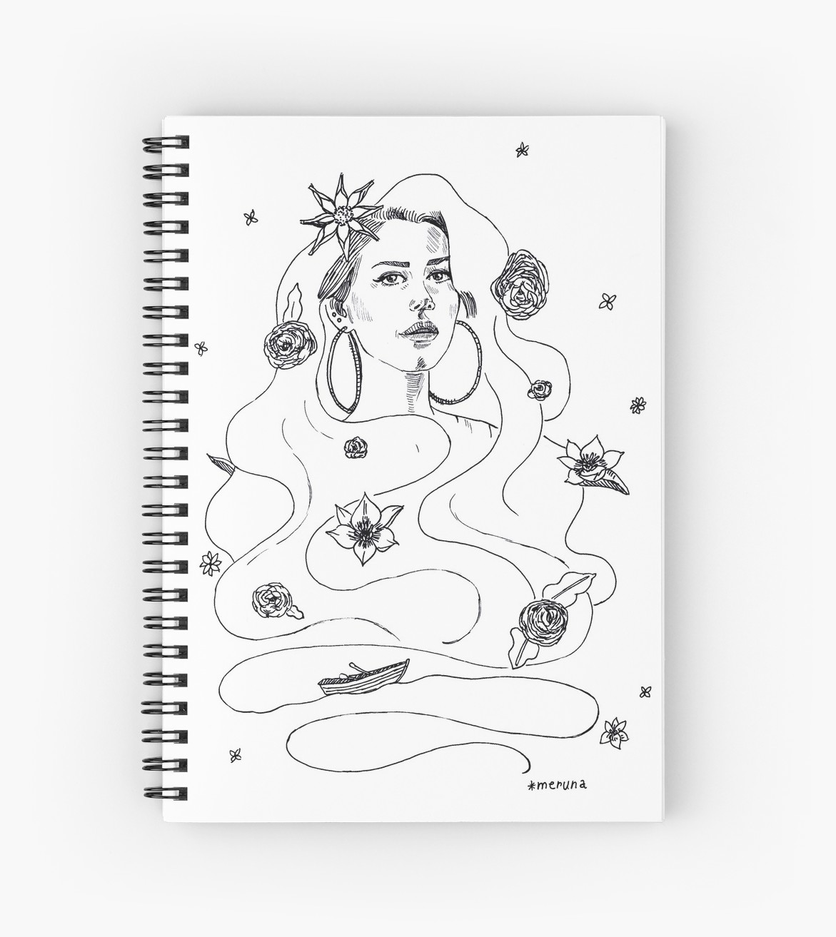 1171x1313 flowing hair girl flowers in hair lana del rey lookalike spiral - Flowing Hair Drawing