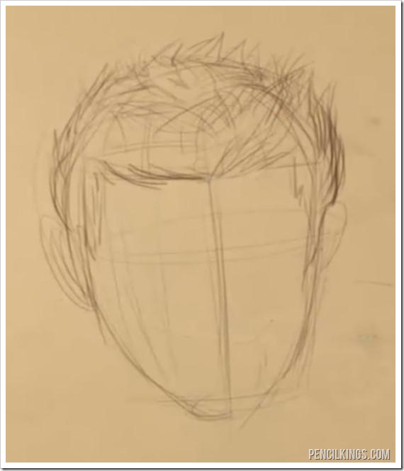 570x665 How To Draw Hair - Flowing Hair Drawing