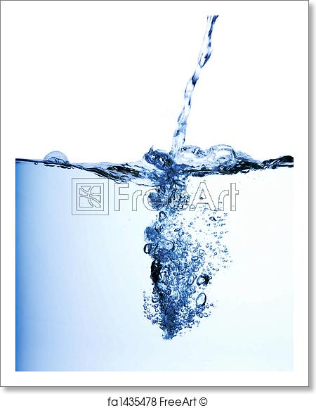 450x580 Free Art Print Of Water Flow Water Flowing Into A Pool With Side - Flowing Water Drawing
